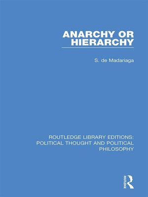 cover image of Anarchy or Hierarchy